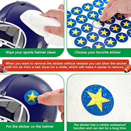 Gueevin 3 Pieces 12 Sheets Football Helmet Decals Football Award Stickers Star Helmet Stickers and Decals Clear Skull Award Stickers Bone Paw Helmet Award Stickers for Adults, 1 Inch Diameter - Thumbnail 3