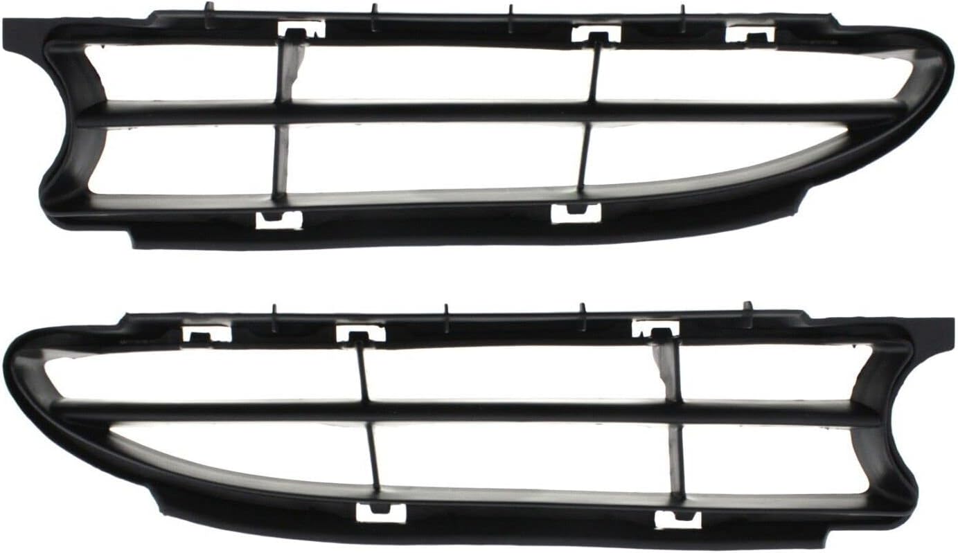 DAT AUTO PARTS Front Left Driver & Right Passenger Side Bumper Cover Insert Grille Set Of 2 Replacement For 1998-2000 Toyota Corolla Sedan Black Smooth TO1200214 TO1200215 5311302010 5311202010