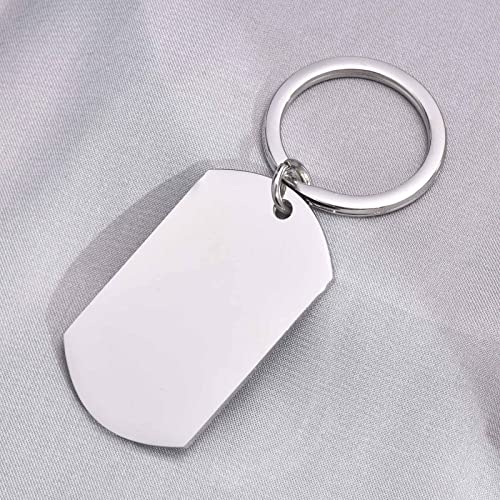 Vnox Free Engraving-Stainless Steel Army Dog Tag Keychain Keyring,Gift For Dad Husband Boyfriend #TOP4