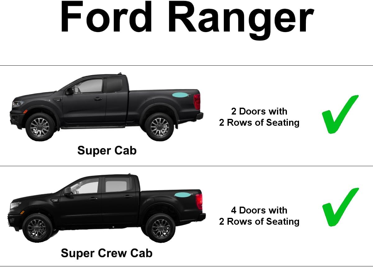 YelloPro Rear Tailgate Window Sunshade Custom Fit for 2019 2020 2021 2022 2023 Ford Ranger, XL, XLT, Lariat, Pickup Truck, UV Reflector Sun Protection Accessories