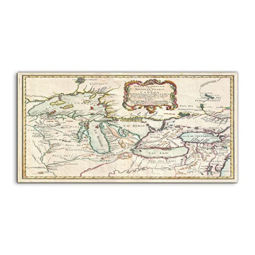 Coloray Tinta acrílica vidro acrílico 100 x 50 cm quadro de parede sala de estar arte mural - mapa de Bellin Canada