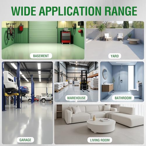 Professional Floor or Wall Paint Kit Smoke grey, 5 gallon, 800-1000 sq.ft) - Smoke grey Acrylic Concrete Coating for Garages & Indoor,outdoor | Single Component Formula | Scratch Resistant & Low VOC | Indoor and outdoor compatiblee by ShangTianFeng - Image 4