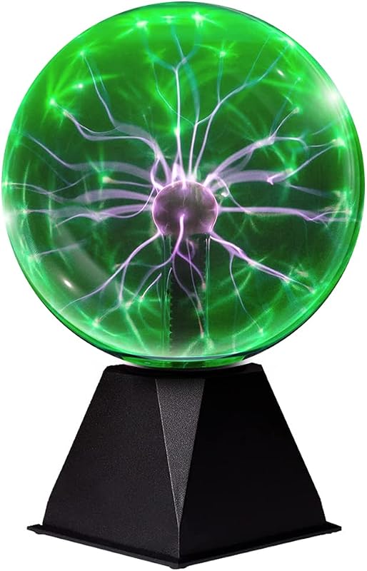 Bola de plasma verde de 8 pulgadas, lámpara/luz, bola de iluminación de nebulosa eléctrica, sensible al tacto y al sonido, para fiestas, hogar, decoraciones, regalo para vacaciones y cumpleaños, novedad