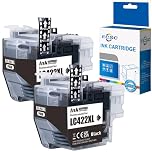 ECSC Compatible Ink Cartridge 422XL For Printer, Compatible with Brother MFC-J5340DW MFC-J5345DW MFC-J5740DW MFC-J6540DW MFC-J6940DW (Black, 2-Pack)