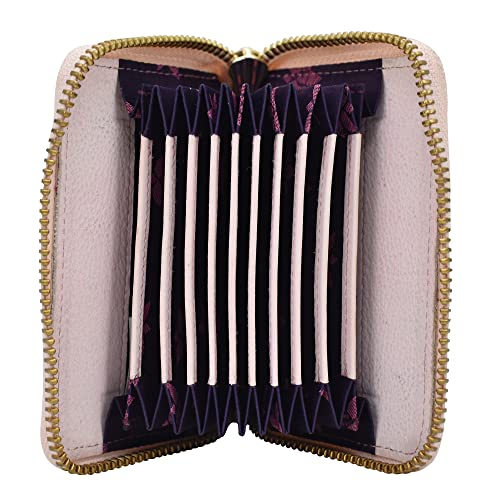 Image of Anuschka Women's Hand-Painted Genuine Leather Accordion Style Credit and Business Card Holder - Butterfly Melody