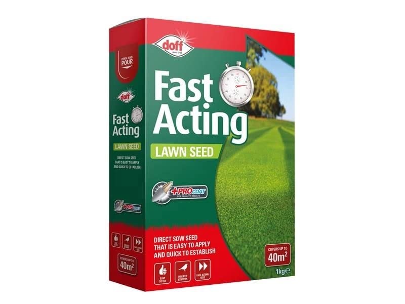 Fast Growing Lawn Grass Seed Rapid Quick Growth New lawns or Patch & Repair Super Patch Grass Seed Gardening Thicken Lawns Burnt Dry Lawns Fresh (1KG Fast Acting Lawn Seed)
