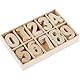 POFET Mixed Wooden 0-9 Numbers Unlackierte DIY-Dekorationen Kids Early Educational Learning Toys Games 120 Stück (Numbers) mit Aufbewahrungsbox-Tabletts