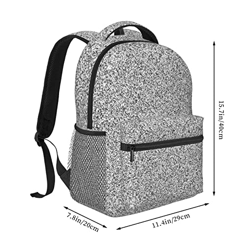 Silver Glitter Backpack Lightweight Backpack for College Travel Work for Men and Women2