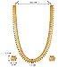 Aheli Wedding Wear Gold Tone Goddess Engraved on Coin Long Necklace Set South Indian Traditional Bollywood Fashion Jewelry Set for Women