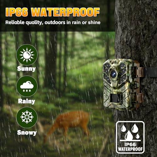Sovonix Trail Camera WiFi Bluetooth with App, 48MP 1080P Wildlife Camera with Night Vision Motion Activated, 0.1s Trigger Speed, 90°Detection Angle with 32GB Card for Nature Wildlife Scouting - Image 7