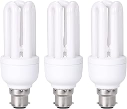Energy Saving Light Bulbs Bayonet, 3 Pack CFL Low Energy Light Bulbs 11Ẉ=60Ẉ, Daylight Bulbs 6400K, 660 Lumens, BC/ B22 Cap, B4U