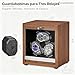 Imagen de ANWBROAD Caja Relojes Automáticos para 3 Relojes Watch Winder 4 Modos de Rotación con LED y Motor Rotador Mabuchi Supersilencioso Giratoria de Regalo JWW013M