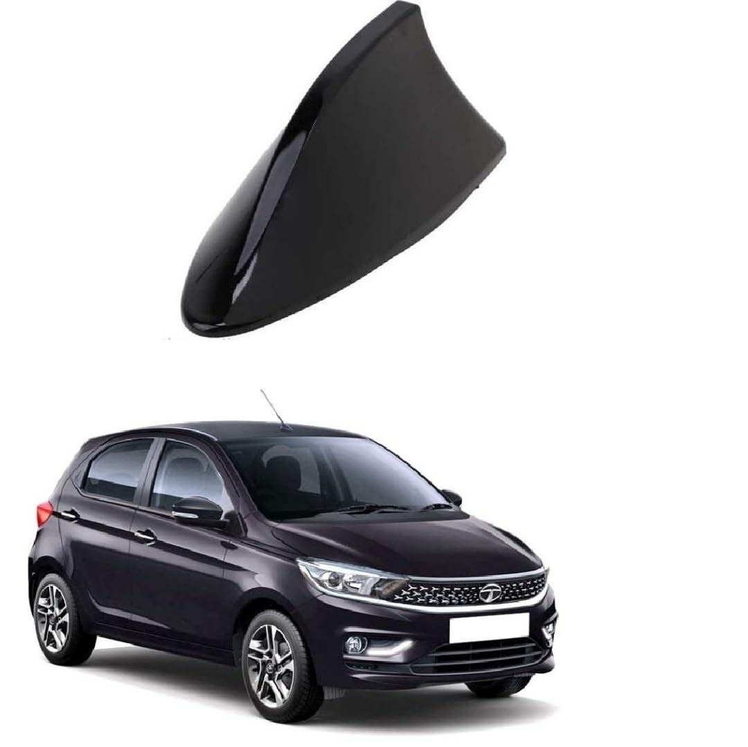 Stylish Car Roof Aerial Shark Fin Antenna Radio AM/FM Signal ABS (Black Color) Suitable for Tata Tiago-image-48