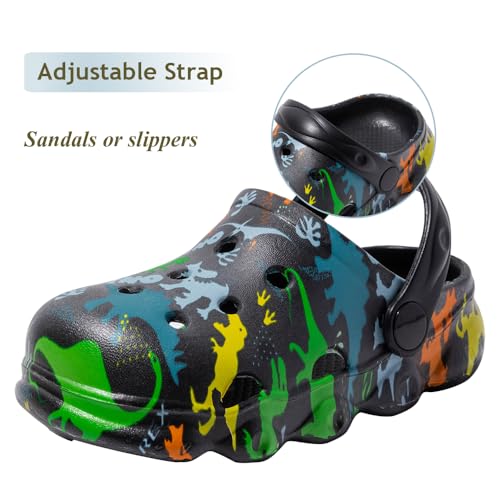 Image of Kids Clogs Boys Girls Toddler Dinosaur Slip on Slide Garden Shoes Cartoon Beach Pool Kids Clog Sandals Slippers Water Clogs