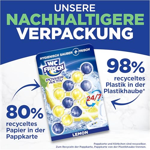 WC FRISCH Kraft Aktiv Duftspüler Lemon (150 g), WC Reiniger für Reinigung bei jeder Spülung, Duftsteine für langanhaltend frischen Duft, + 50% Anti-Kalk Effekt* 3