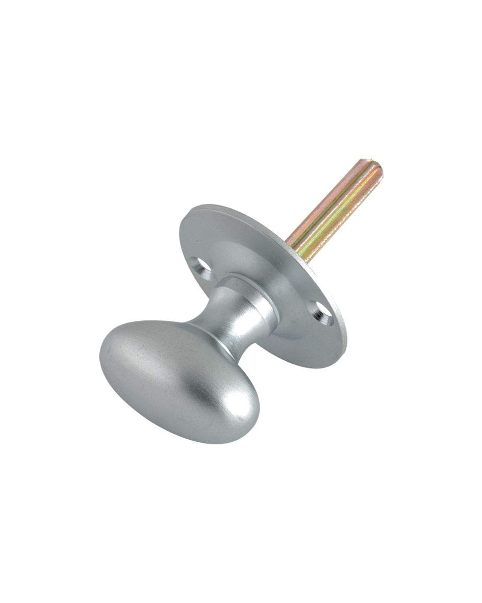 Kooples Hardware Oval Thumb Turn – 38mm Rose – 32mm x 20mm Turn – Rack Bolt Compatible – BS EN 1634-1 Certified (Satin Chrome)