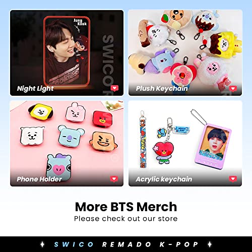 Swico Remado Kpop Keychains Cute Bt&21 Keyring Car Key Pendant Women Handbag Wallet Pendants (White-Cooky) #TOP3