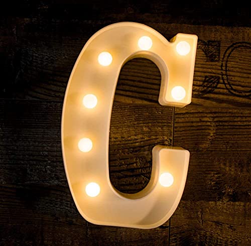 Image of Marquee C Alphabet LED Light Lamp | Warm White Night Light | Wall Hanging Decorative Letter for Home, Bedroom, Birthday, Wedding, Party Decor
