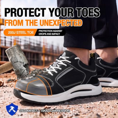 Image of LAoutun Steel Toe Shoes for Men Safety Work Sneakers Lightweight