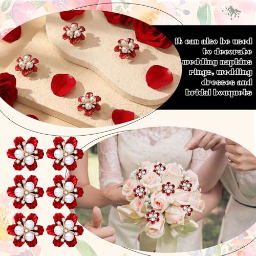Unittype 6 Pcs Imitation Shell Pearl Flower Cuff Button Covers Alloy Electroplated Detachable Cufflinks Button Cover for Women Dress Shirts Crafting DIY Embellishments Gifts (6-pedal Flower) by Unittype - Image 6
