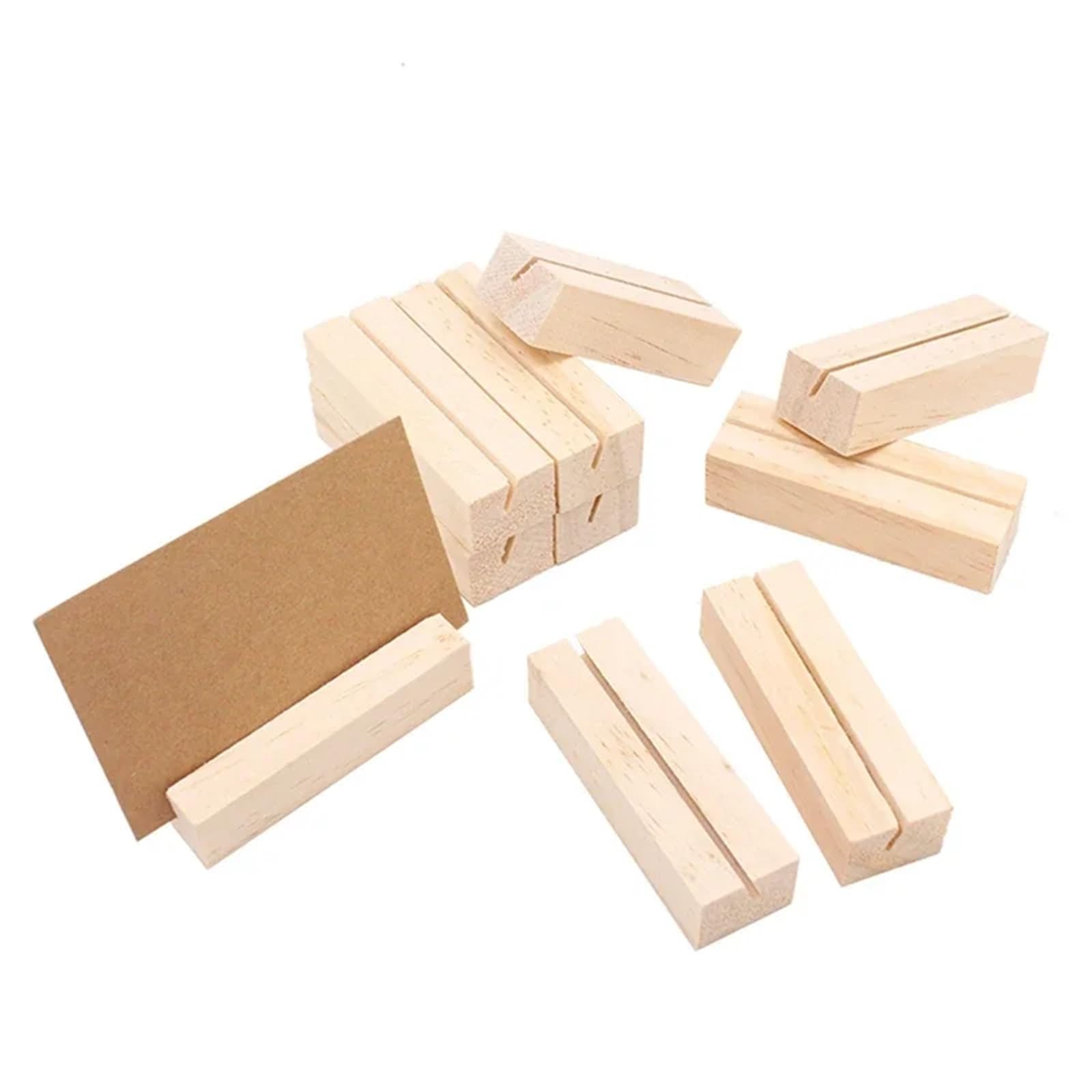 10 Stück rustikale Hochzeits-Tischkartenhalter aus Holz, Foto-Postkarten-Clip-Ständer, Verlobung, Geburtstag, Party, Tischnummer, Namensschild Für Party(Square)