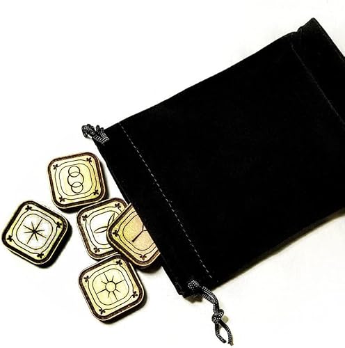 Las brujas runas, Wicca de madera pagana runa de bolsillo adivinación conjunto de madera maciza de álamo, hecho en los Estados Unidos, juego de