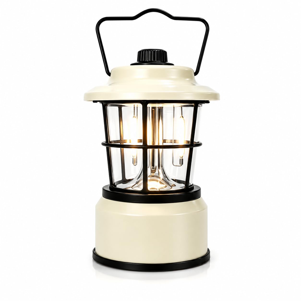 U+U Camping Lantern Battery Operated, Retro Camping Light, Dimmable Warm White and Day Light, Long-Lasting Portable Outdoor Light, 1 Pack