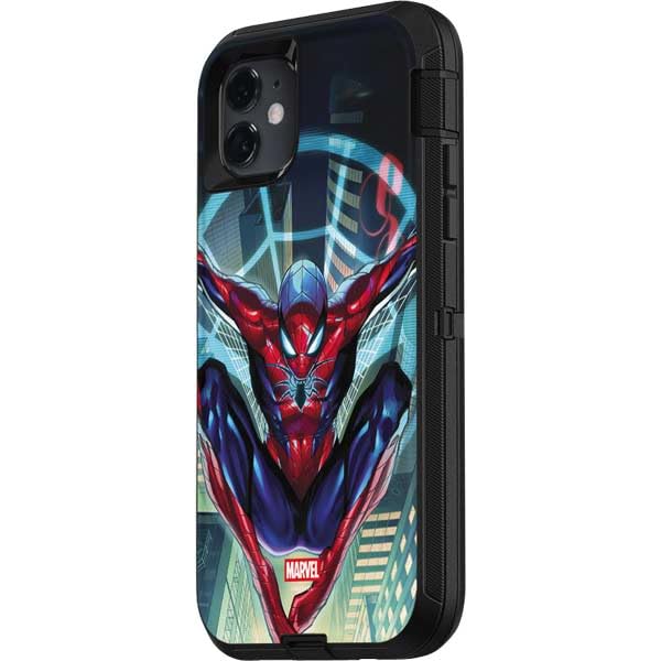 Skinit Decal Phone Skin Compatible with OtterBox Defender iPhone 11 - Officially Licensed Marvel Spiderman Spiderman Armor MK IV Design