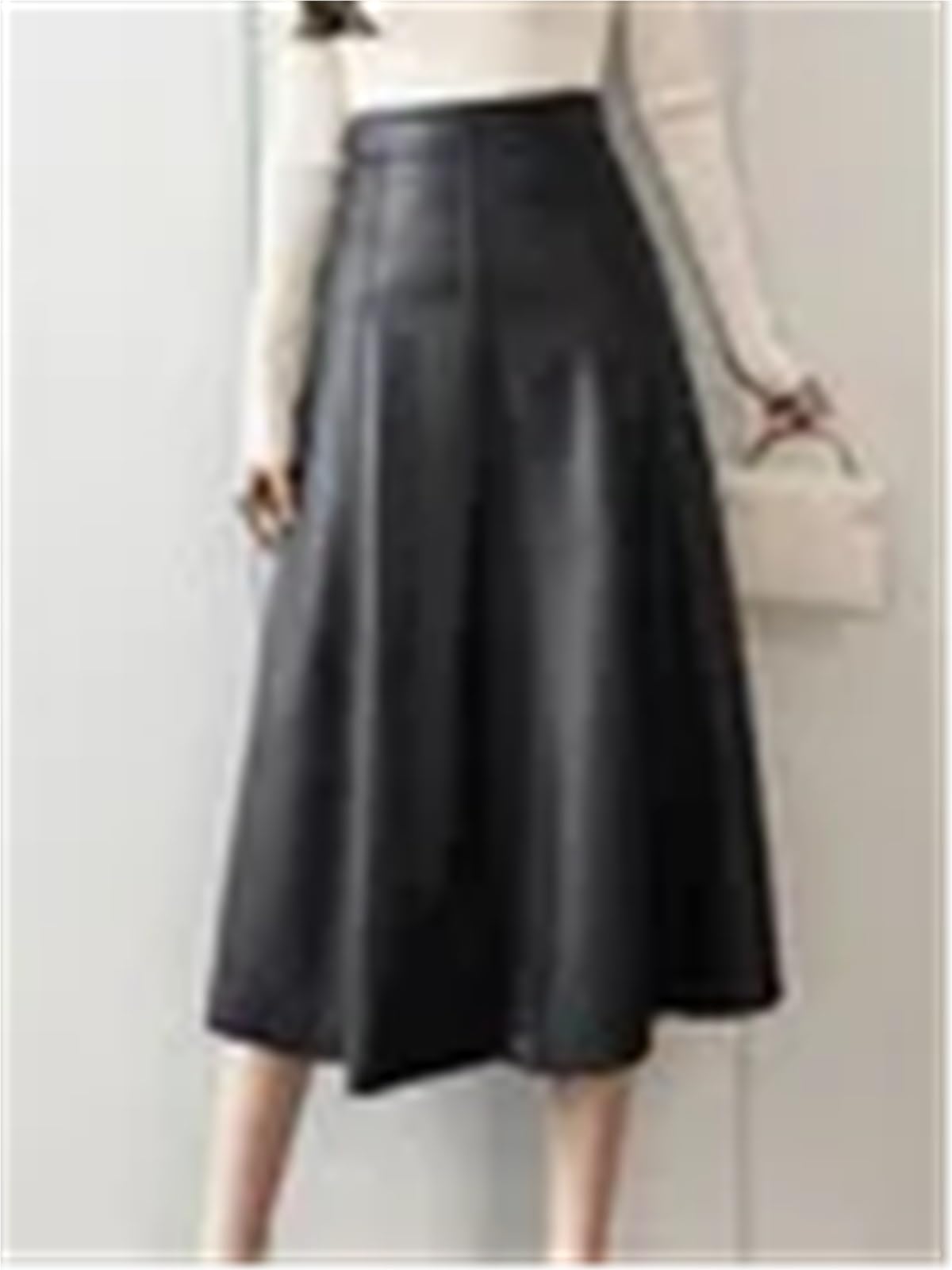 Falda De Cuero para Mujer Faldas Acampanadas de Piel sintética for Mujer, Faldas Cintura Alta for otoño e Invierno para Mujer