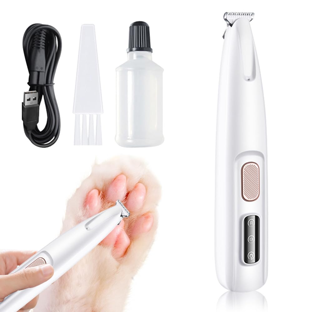 Pet MicroPrecision Trimmer, 2024 New Dog Claw Trimmer with LED Light, Rechargeable Pet Hair Trimmer for Grooming, Multifunctional Pet Hair Clippers for Paws, Eyes, Ears, Face and Rump (1)