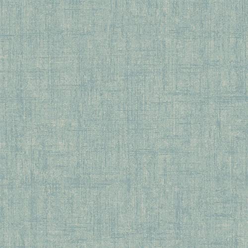 A.S. Création Tapete Stoffoptik Hellblau Vliestapete Uni Blau Grün 385966 Einfarbig Modern 10,05x0,53m Made in Germany