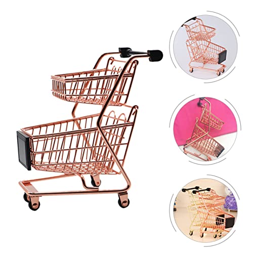Kisangel Toddler Toys Mini Toys Toys Wheelbarrow 2 Pcs Mini Shopping Cart Tiny Supermarket Cart Mini Supermarket Handcart Metal Shopping Trolley Toy Beauty Makeup Sponge Toys Toy Desk Toys Kids Toys #TOP4