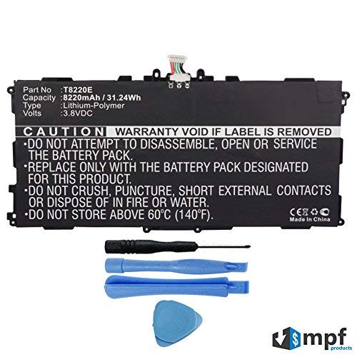 MPF Products 8220mAh T8220E, T8220K Battery Replacement Compatible with Samsung Galaxy Note 10.1 2014 SM-P600, SM-P601, SM-P605, SM-P605V Tablets with Installation Tools
