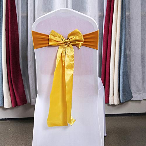 25 Stück Satin Spandex Stuhlhussen Band Bänder Stuhl Raffhalter für Party Bankett Dekor Hochzeit Dekoration Knoten Stuhl Schleife Schärpen