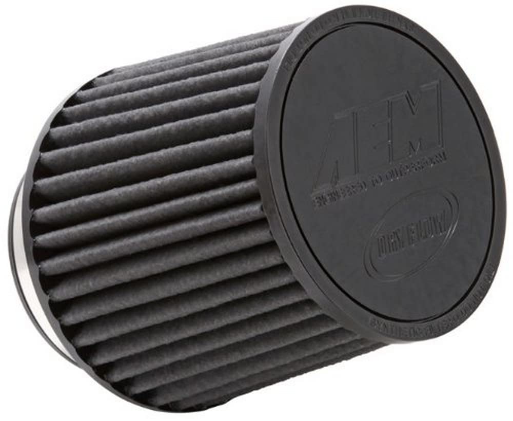 AEM 21-204BF Filtro aria a morsetto universale DryFlow: rotondo conico; diametro interno flangia 89 mm; altezza 133 mm; base 152 mm; parte superiore 130 mm