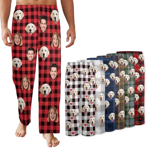 Custom Photo Pajama Pants For Men - Personalized With Three Family Faces Print, Soft Polyester - View #8