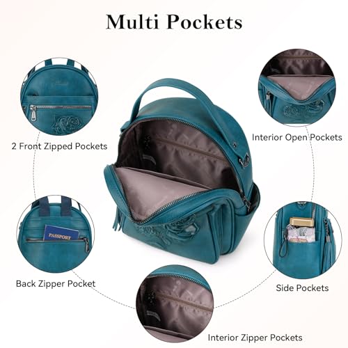 Image of Mini Backpack Purse for Women,Vegan Leather Small Backpack for Daily | Embossed Lightweight Water-Resistance Travel Mini Fashion Daypack Bag,Ladies Casual Backpack Purse Gift Choice for Women