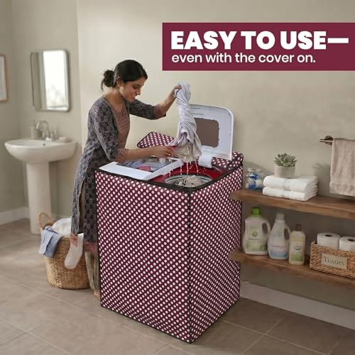 Image of DREAM CARE Waterproof & Dustproof Washing Machine Cover Top Load & Semi Automatic Suitable for 7 kg, 7.2 kg, 7.5 kg (83 x 95 x 51 cms)