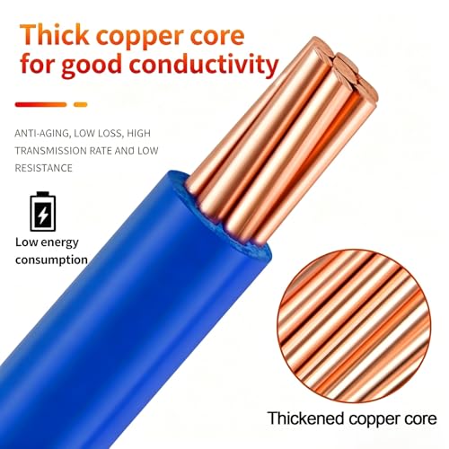 Cable eléctrico rígido de cobre 8AWG para renovar el sistema eléctrico del hogar con 165FT 6