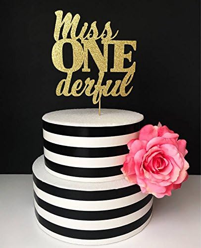 Miss Onederful cake topper- first birthday topper- little miss cake topper- little lady cake topper