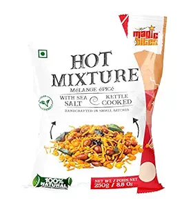 Indian Snacks (Hot_Spicy_Mixture_250 GMS) Hot Spicy Snack Food 100% Natural Handcrafted, Kettle Cooked