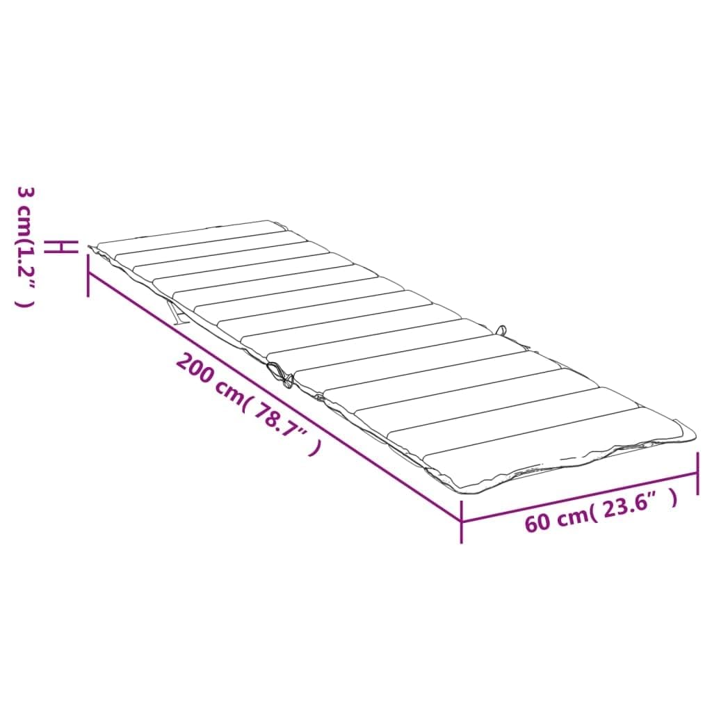 vidaXL Sonnenliege Auflage, Liegenauflage Outdoor, Polster Auflage für Gartenliege Liegestuhl, Polsterauflage, Anthrazit 200x60x3cm Oxford-Gewebe