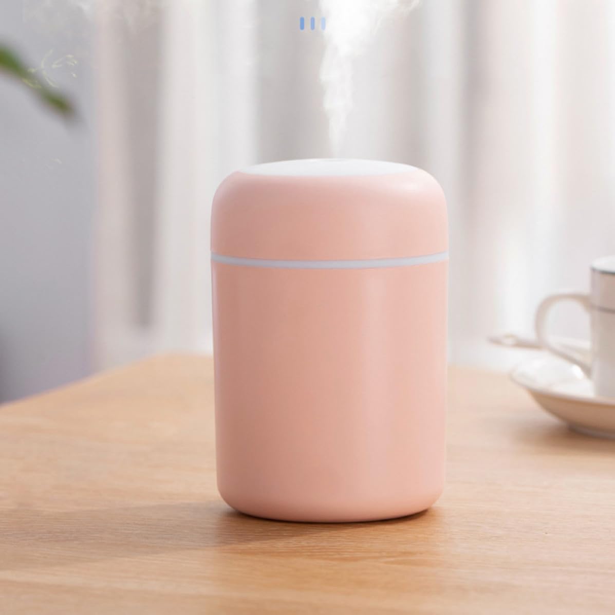 Portable Mini Humidifier with Colorful LED Light and Nano Spray Technology, Pink Abs Material for Car and Working Desktop Use, Visual Water Moisturizing and Hydrating Mist Sprayer