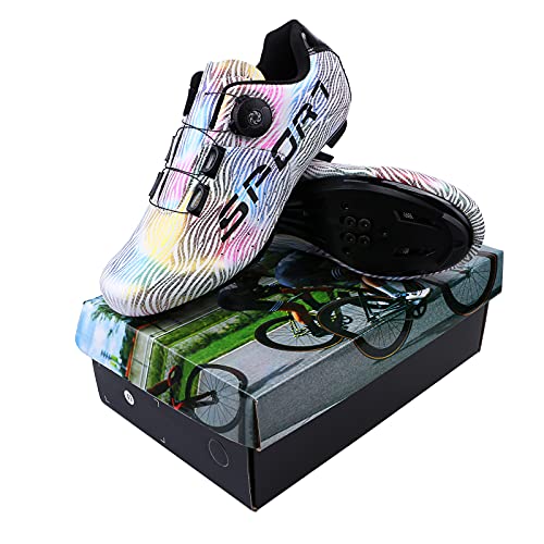 Chaussures Cycliste Homme Femme Décoloration Chaussures de Vélo Antidérapantes Couples Cycling Shoes à l'extérieur à l'intérieur avec Boucle de Lacet à Rotation Rapide et Boîte à Chaussures 38-46 - Image 8