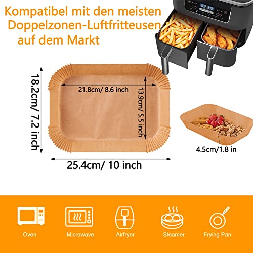 Papel De Horno Para Freidora De Aire Caliente Ninja, 200 Unidades De 22 CM Airfryer Para Doble Zona, Air Fryer Accessories Compatible Con 7.5-9.5l Ninja AF300EU AF400EU, Princess Y Otras Freidoras De - imagen 2