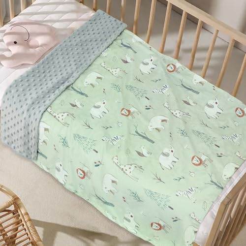 Image of BORITAR Baby Blanket for Boy Girls Soft Lightweight Minky Blanket with Double Layer Dotted Fleece Backing for Toddler Infant Newborn with Lovely Woodland Animal Design, 30 x 40 Inch