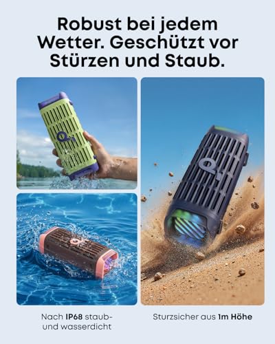 Image of soundcore Boom 3i by Anker - Robust Outdoor Speaker, Bluetooth Speaker, IP68 Waterproof, 50W, BassUp 2.0 Sound, Bluetooth 5.3, 16 Hours Playtime, Light Show+
