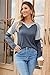 LAISHEN Womens 2023 Long Sleeve T Shirts Raglan V Neck Casual Dressy Color Block Fall Tops Loose Blouses(Blue,S)