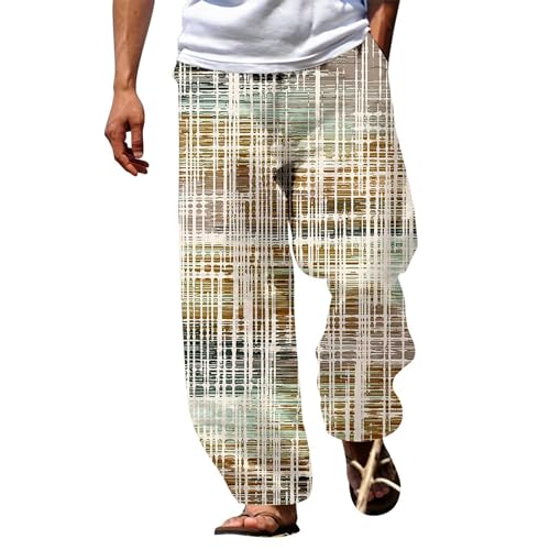 Generisch Herren Leinenhose Lange Weite Sommer Herbst Hose Reißverschluss...