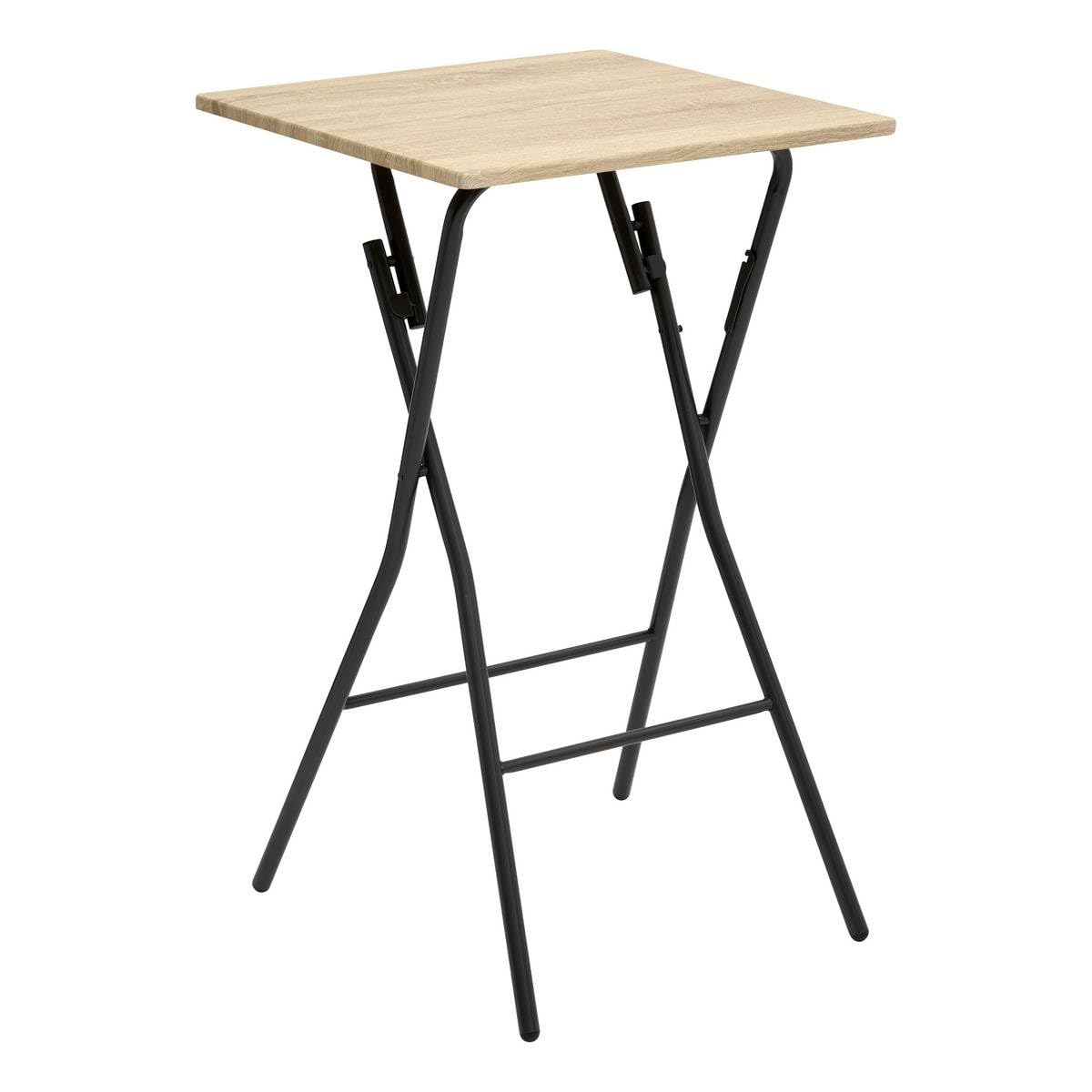 5five - Table de Bar Pliante 2 Places Effet Bois